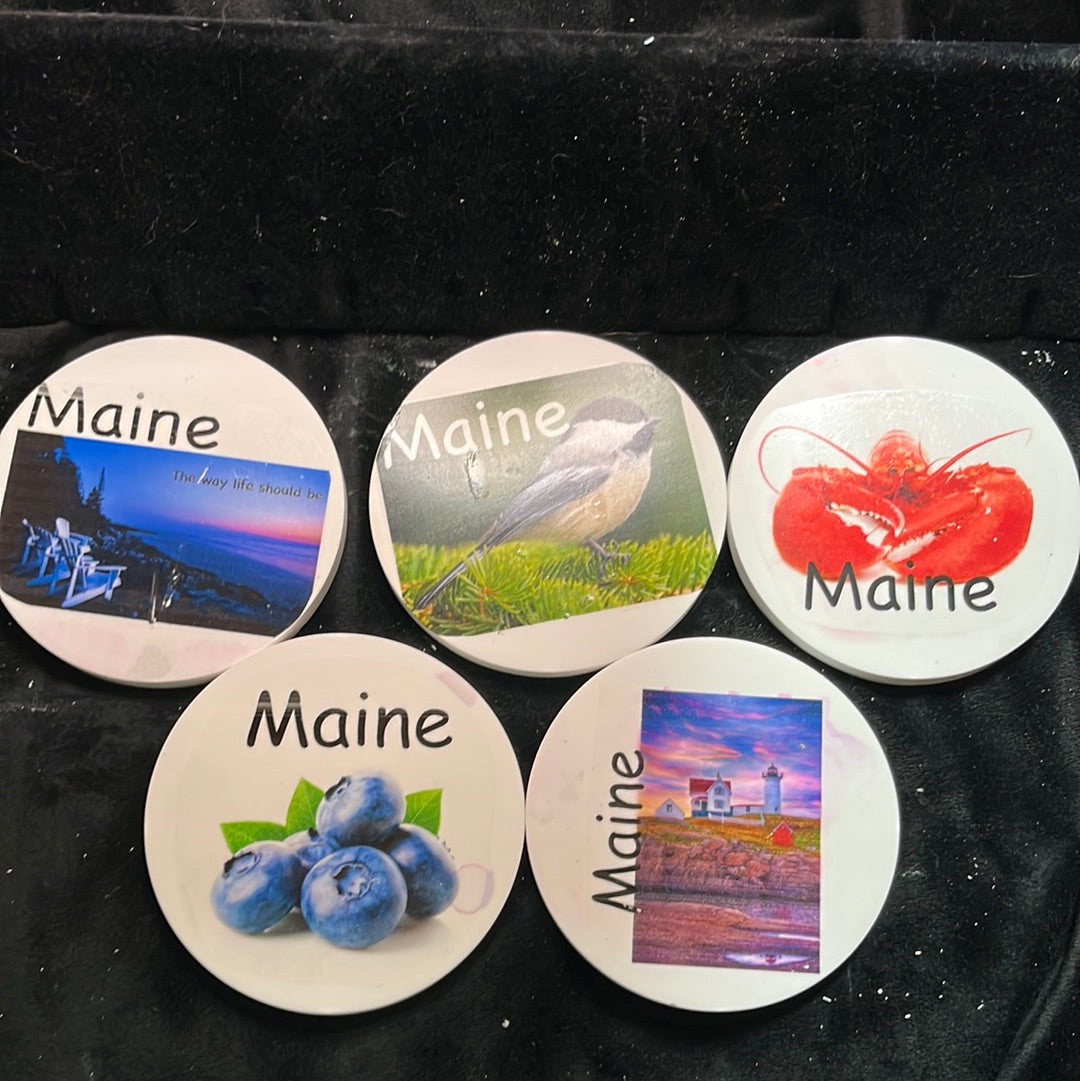 Resincrete coasters - Maine themed