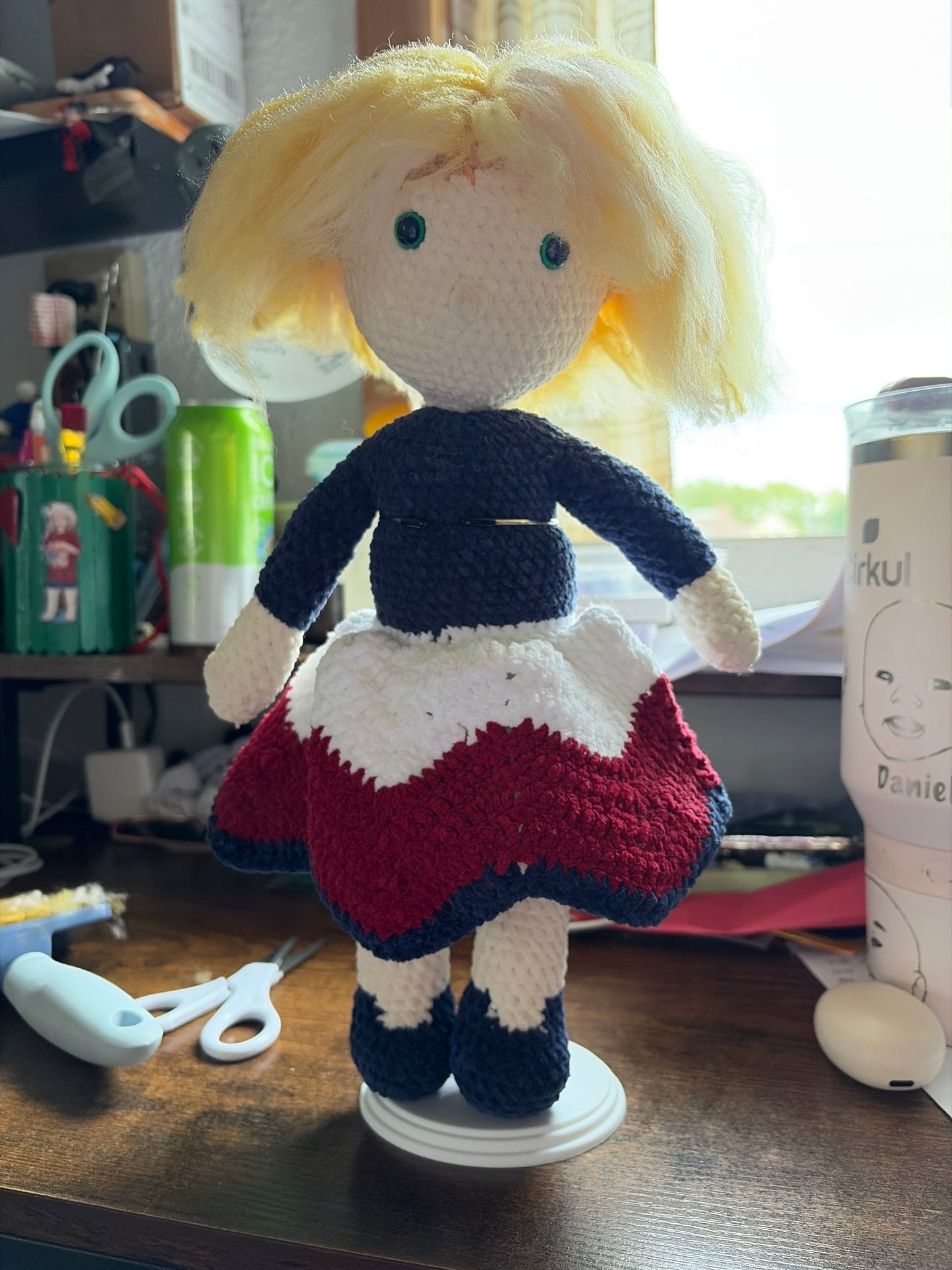 Crocheted 12 in doll