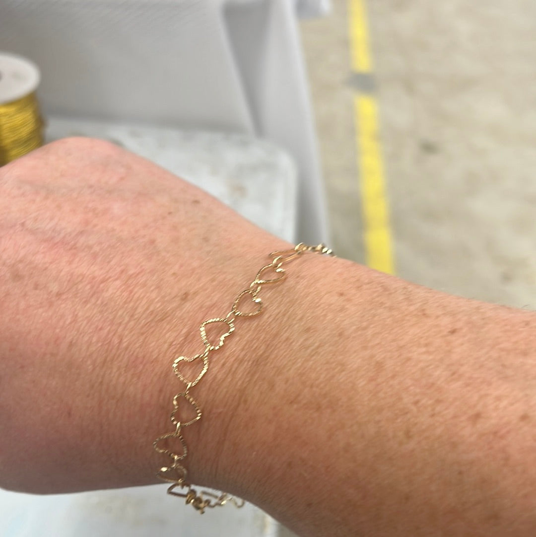 Heart chain bracelet
