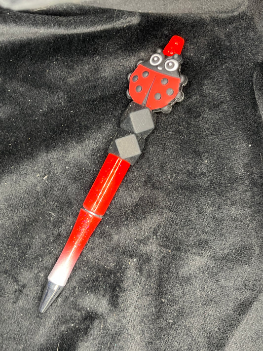 Silicone Beaded Pen with a focal bead topper