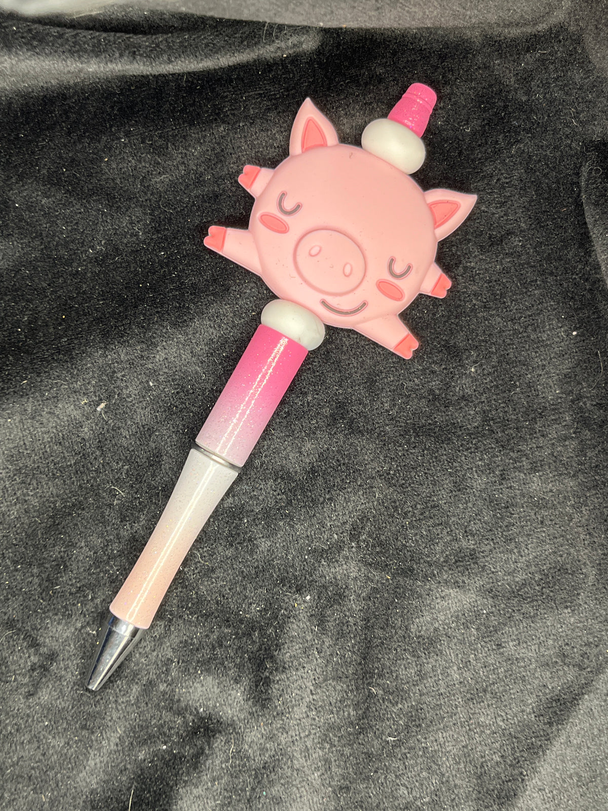 Silicone Beaded Pen with a focal bead topper
