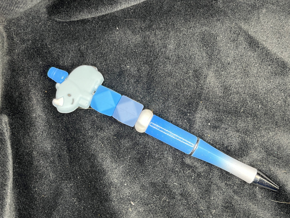 Silicone Beaded Pen with a focal bead topper