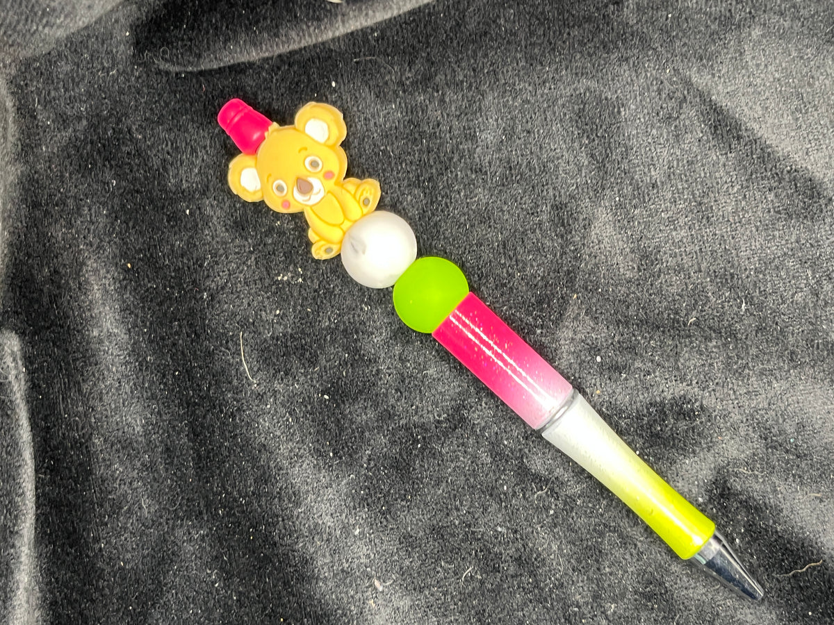 Silicone Beaded Pen with a focal bead topper