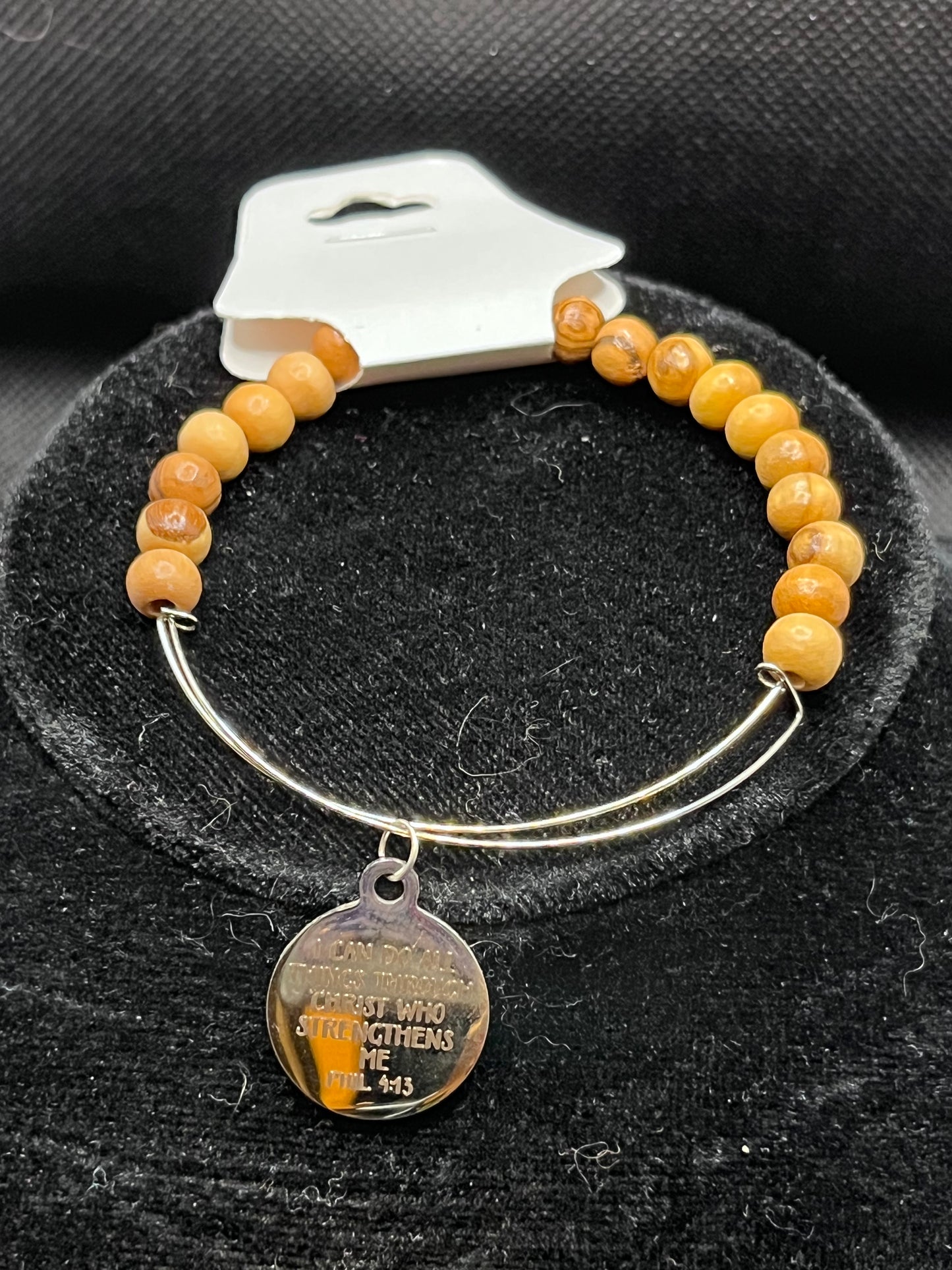 "I can do all things"  charm beaded bracelet