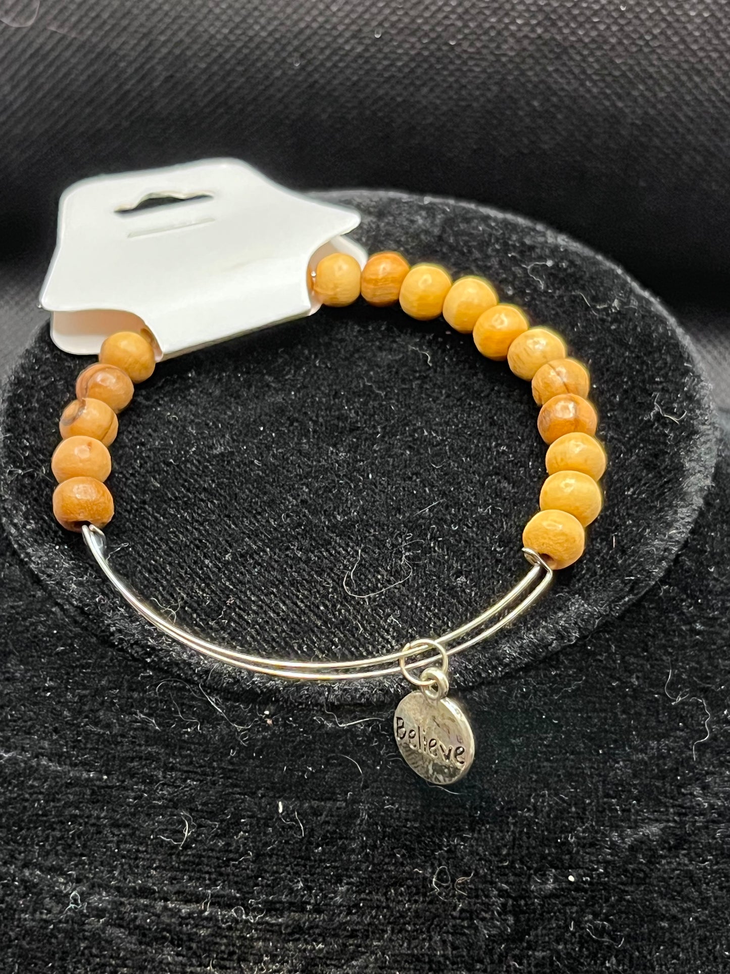 Believe charm beaded bracelet