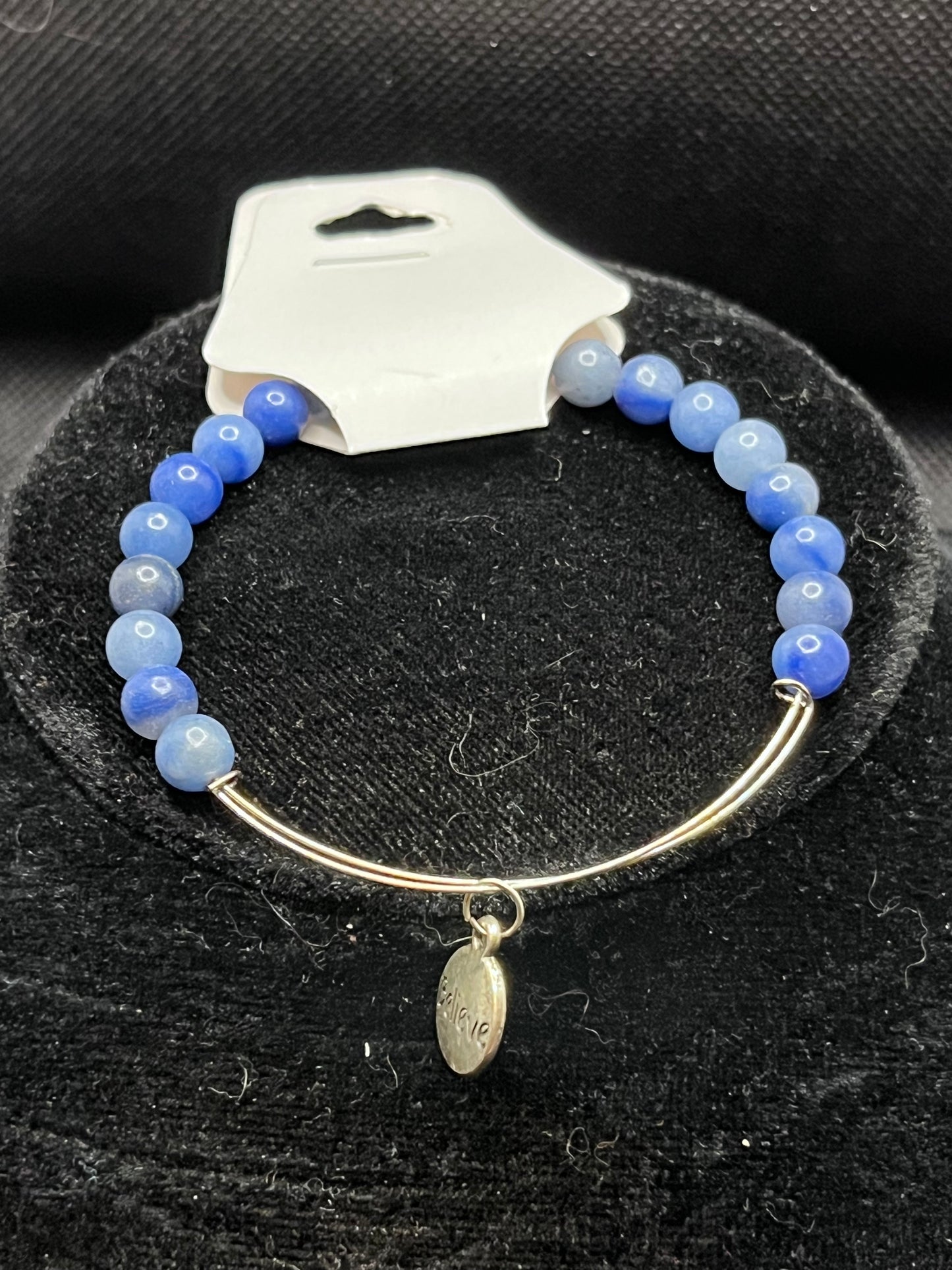 Believe charm beaded bracelet