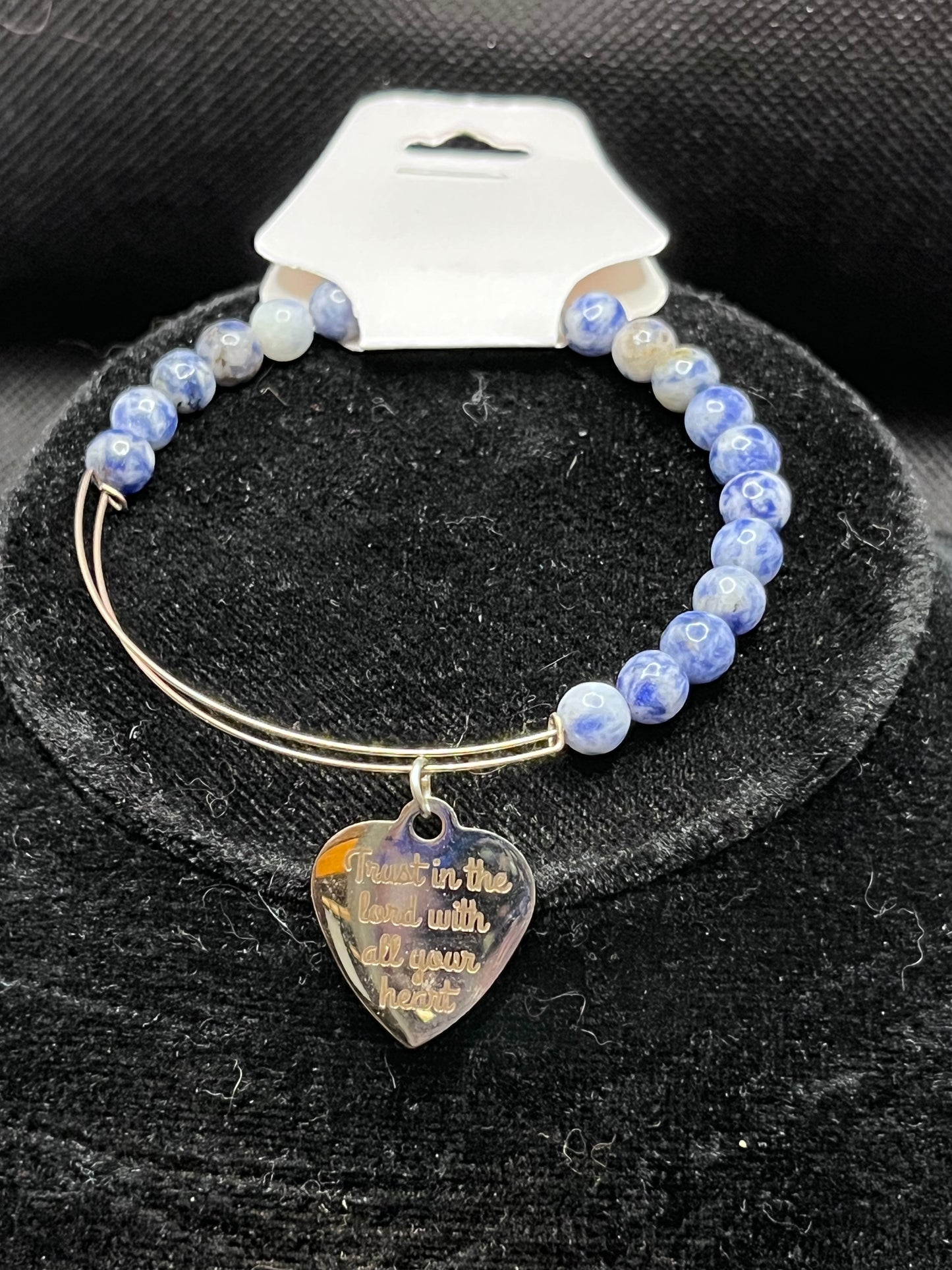 "Trust in the Lord"  charm beaded bracelet