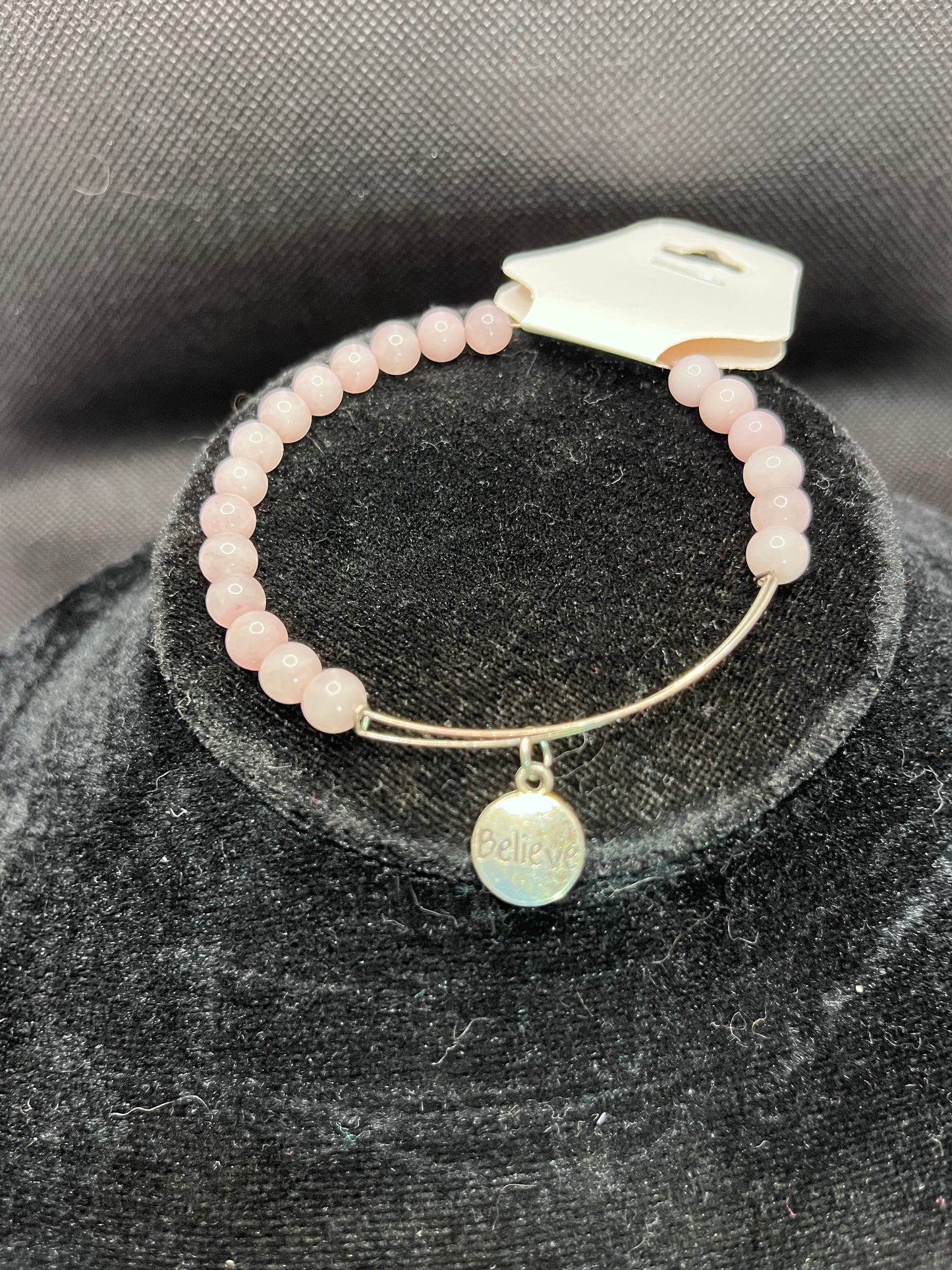 Believe charm beaded bracelet