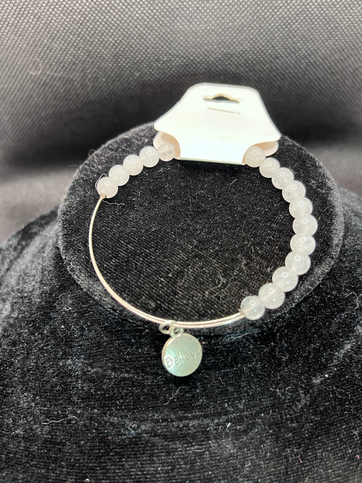 Believe charm beaded bracelet