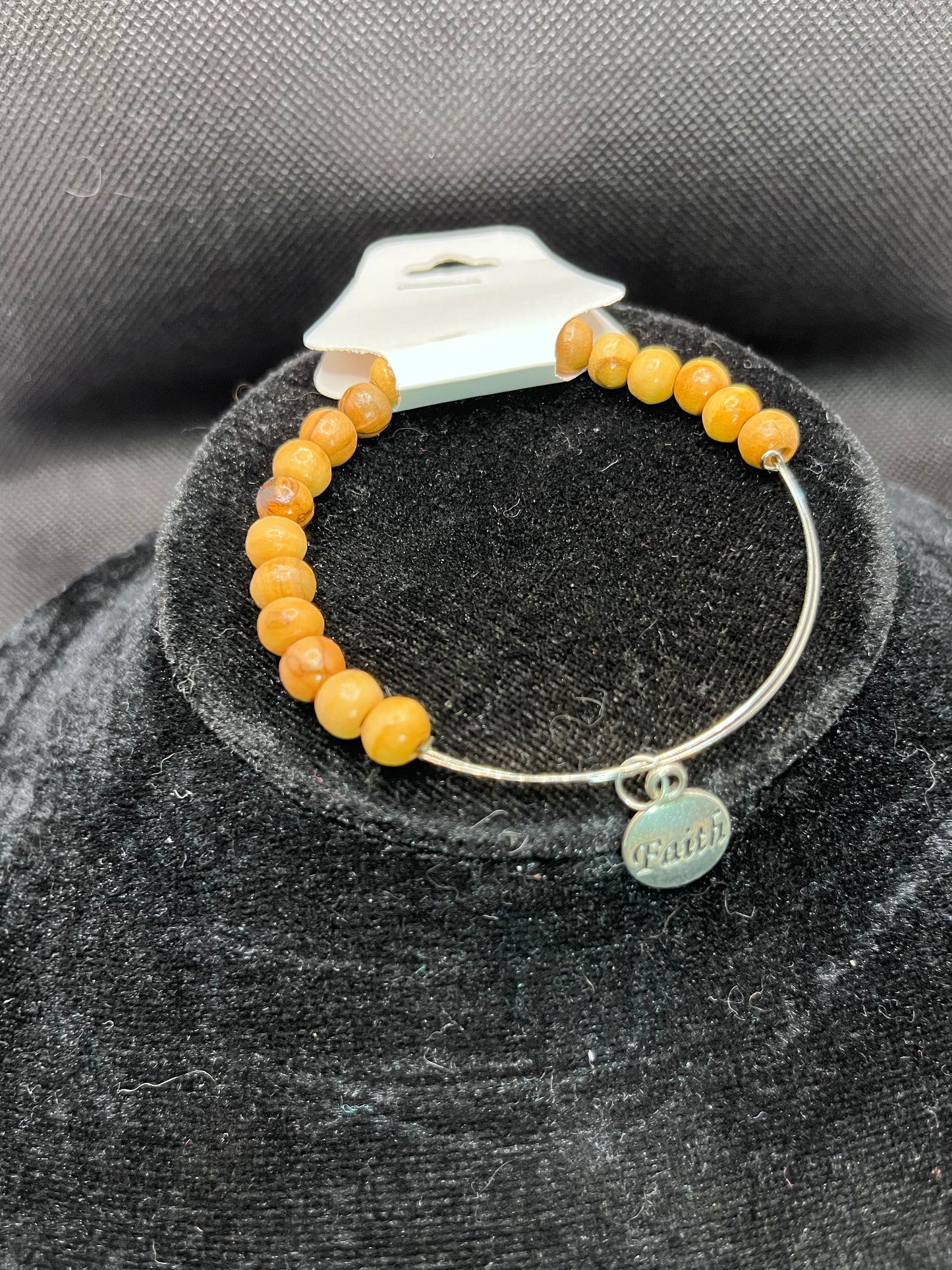 Faith charm beaded bracelet