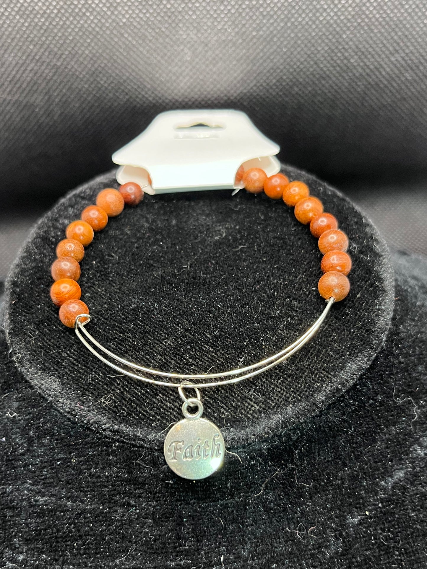 Faith charm beaded bracelet