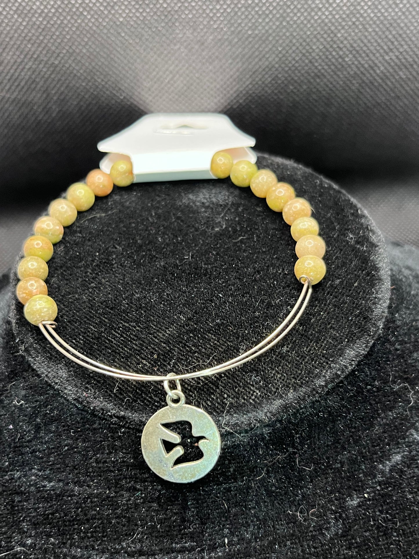 Dove charm beaded bracelet