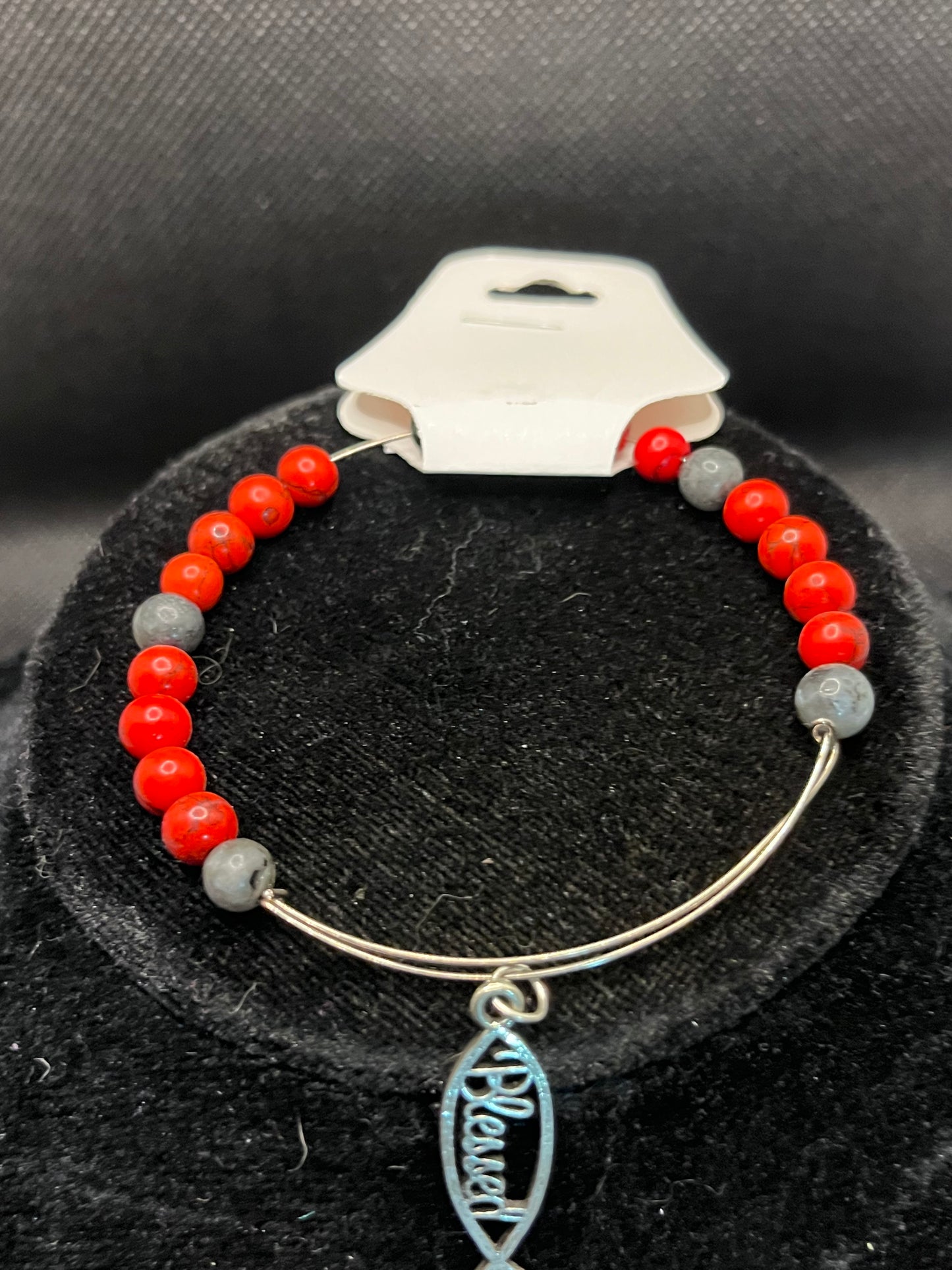 Blessed Fish charm beaded bracelet