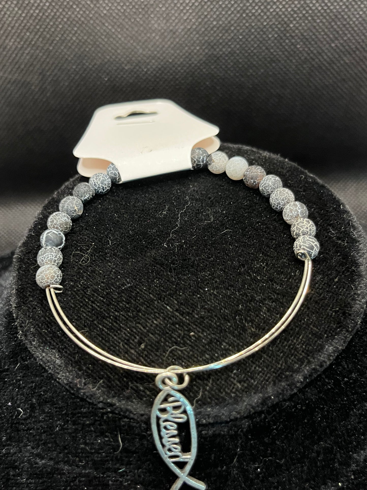 Blessed Fish charm beaded bracelet