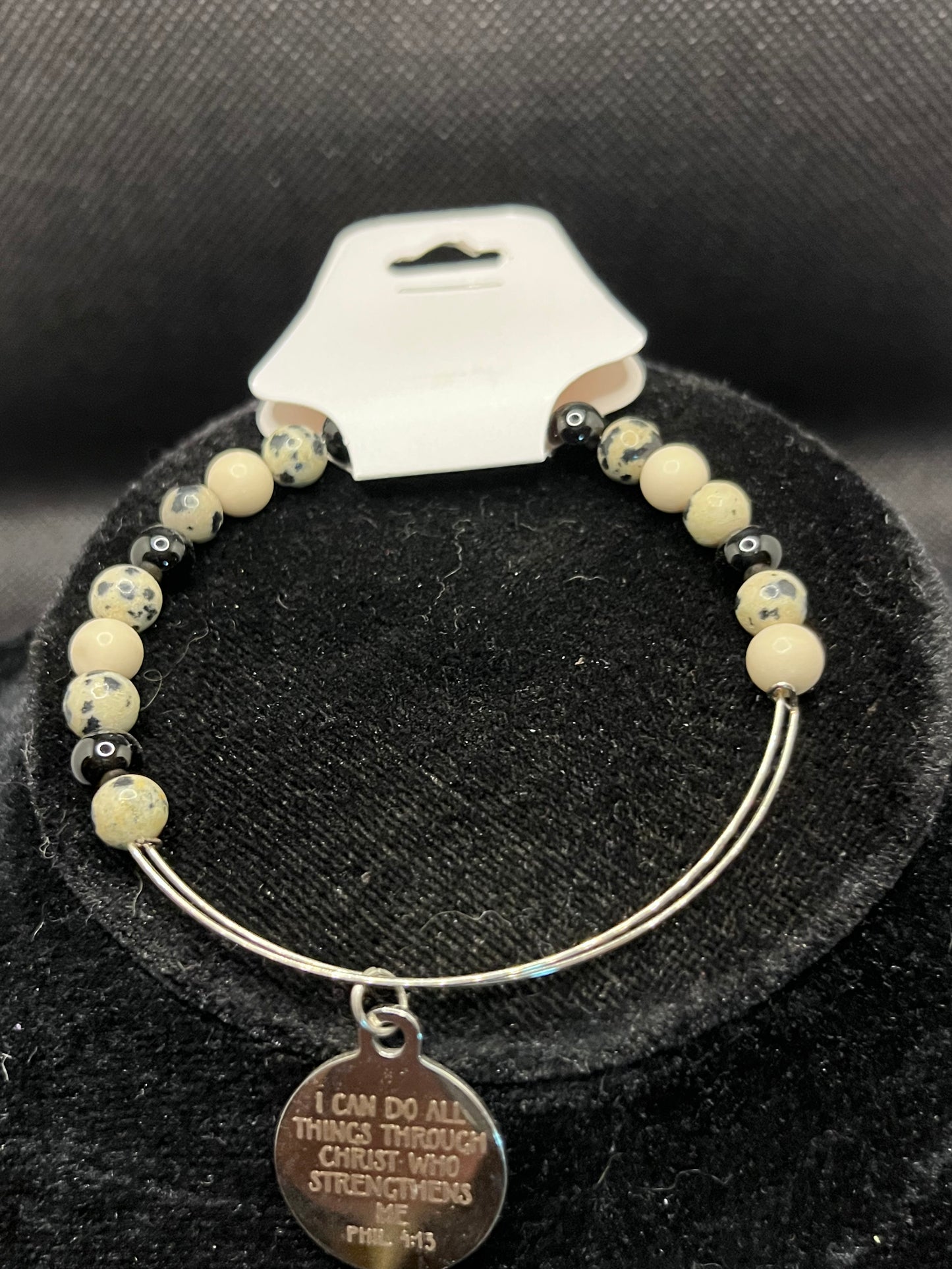 "I can do all things"  charm beaded bracelet