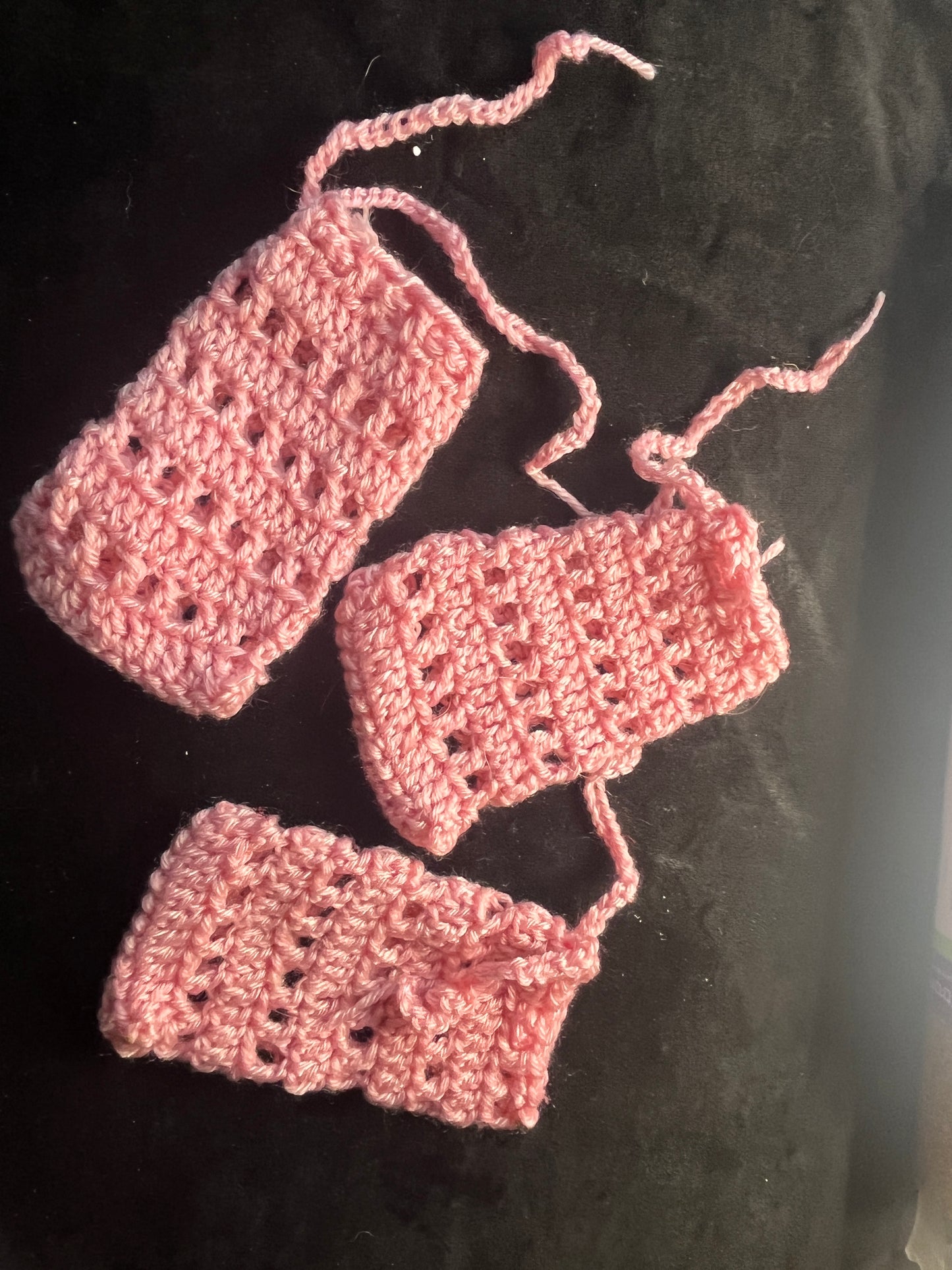Crocheted soap pouch
