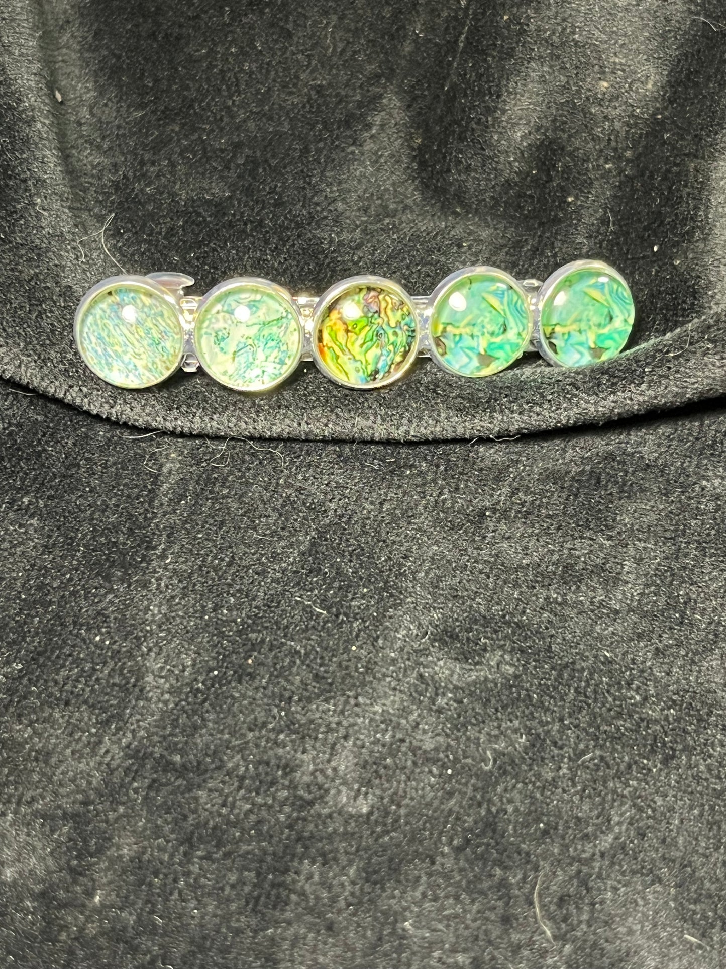 5x 12mm cabochon Barrettes
