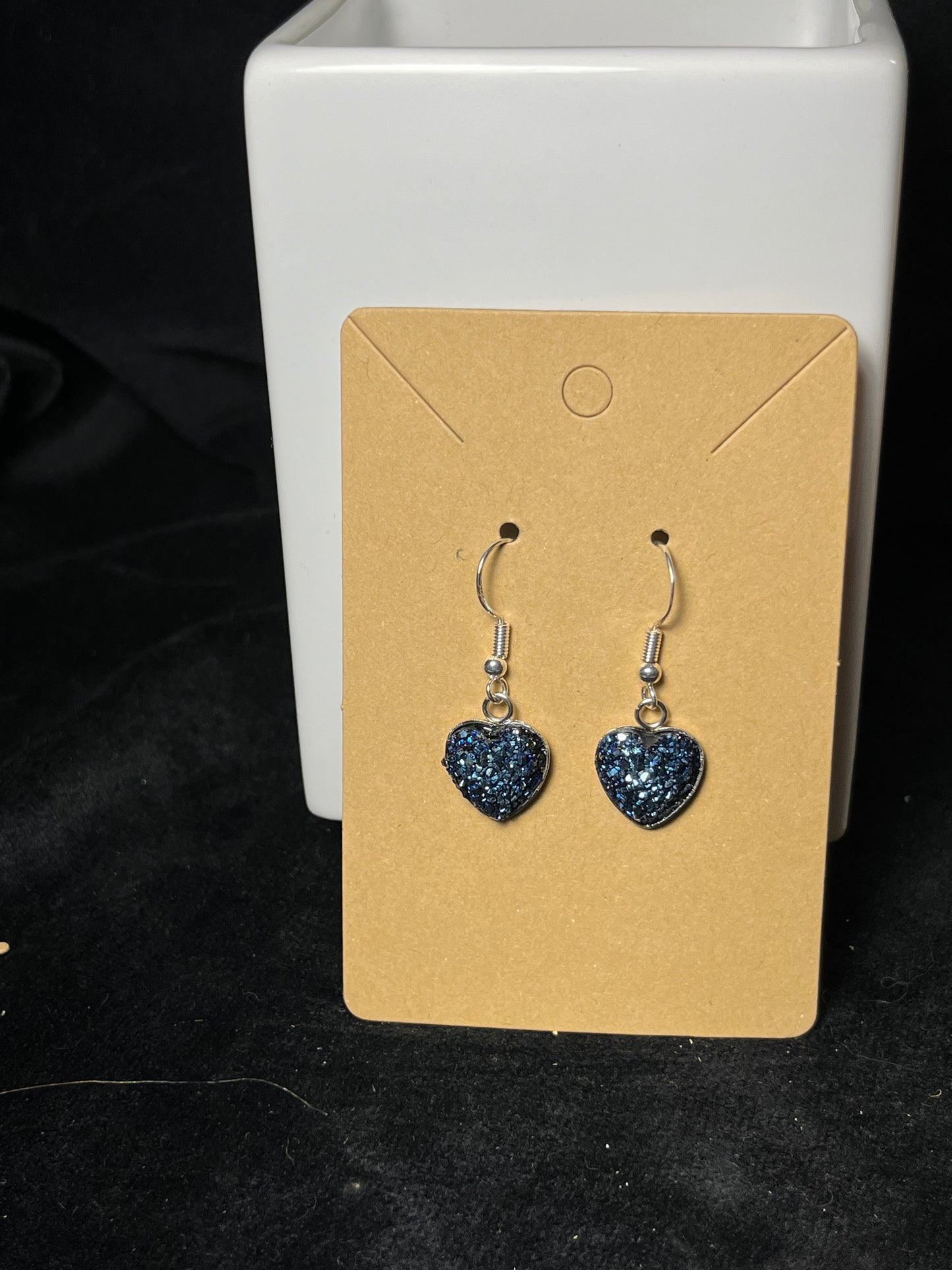 Sparkly Heart Dangle Earrings