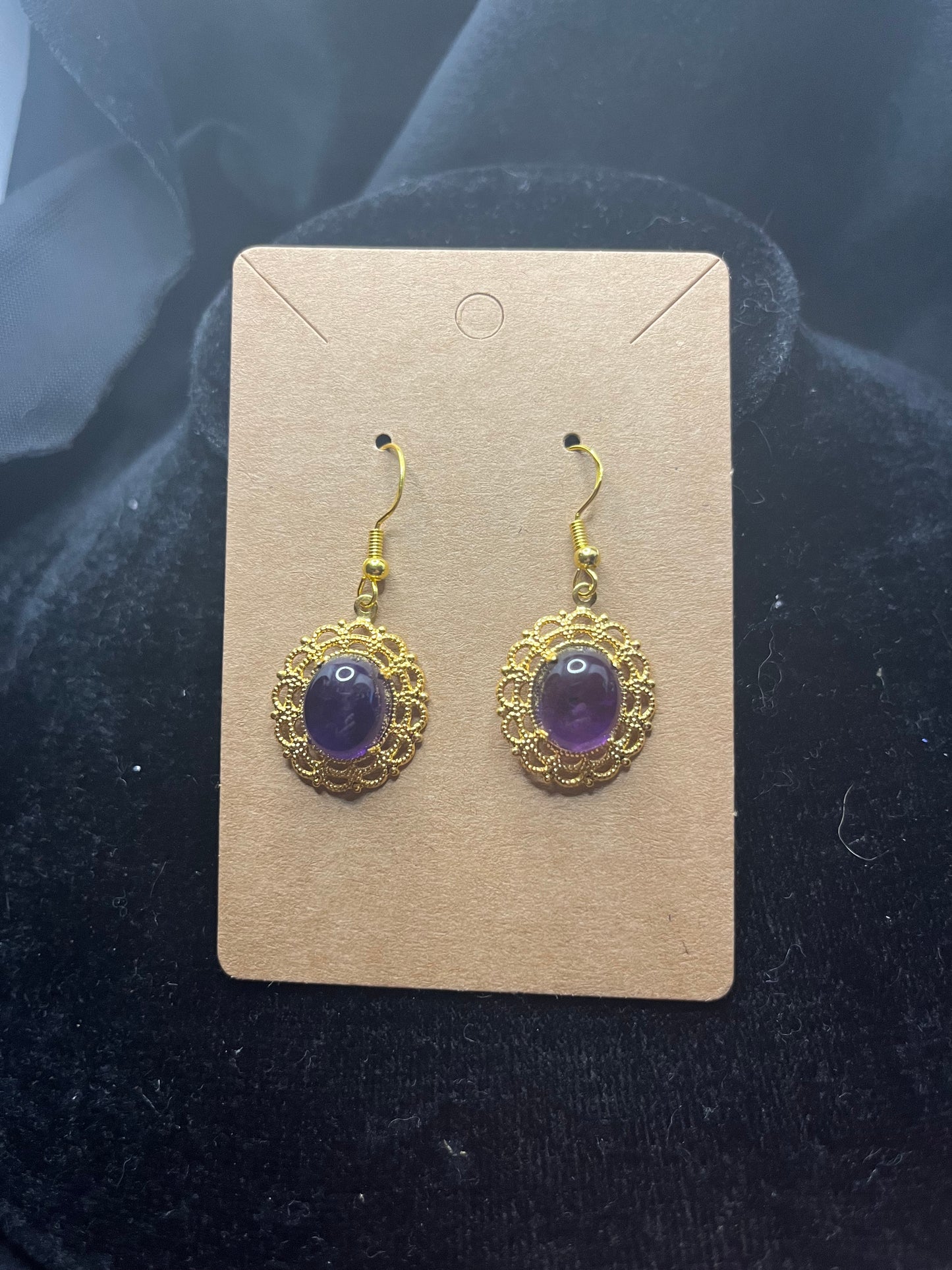 Dangle oval Doily Earrings