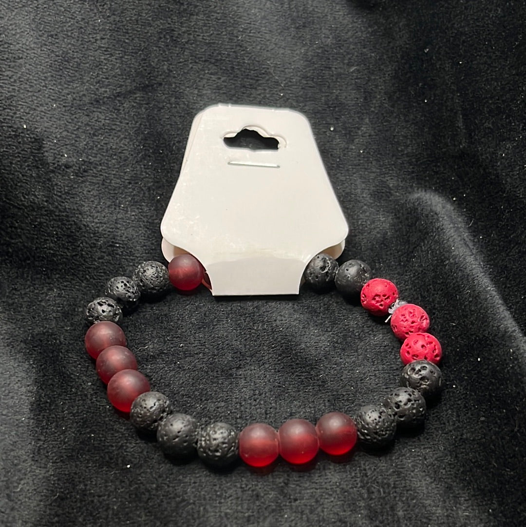 Stretch Bracelets with Lava beads