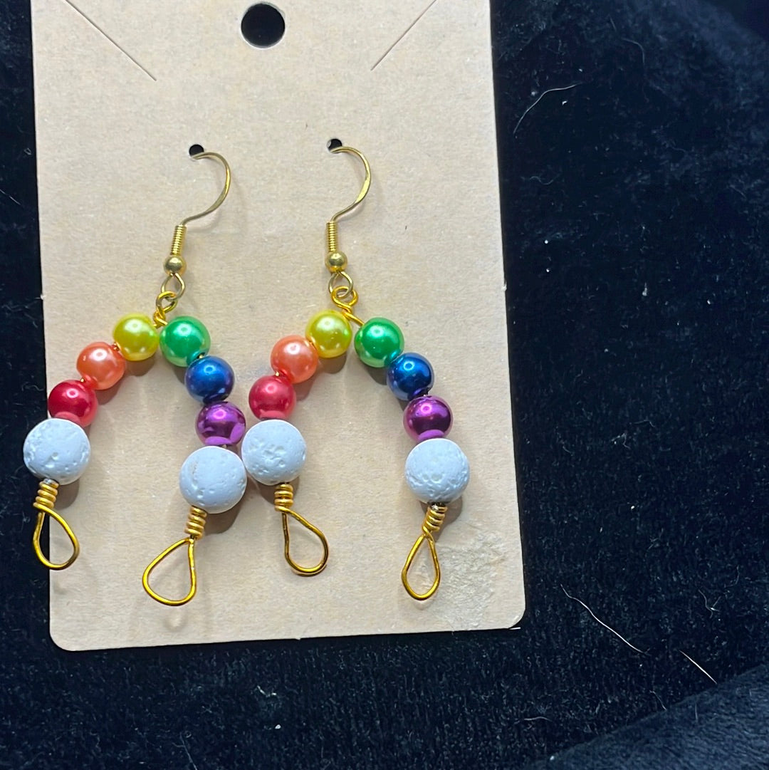 Beaded dangle earring