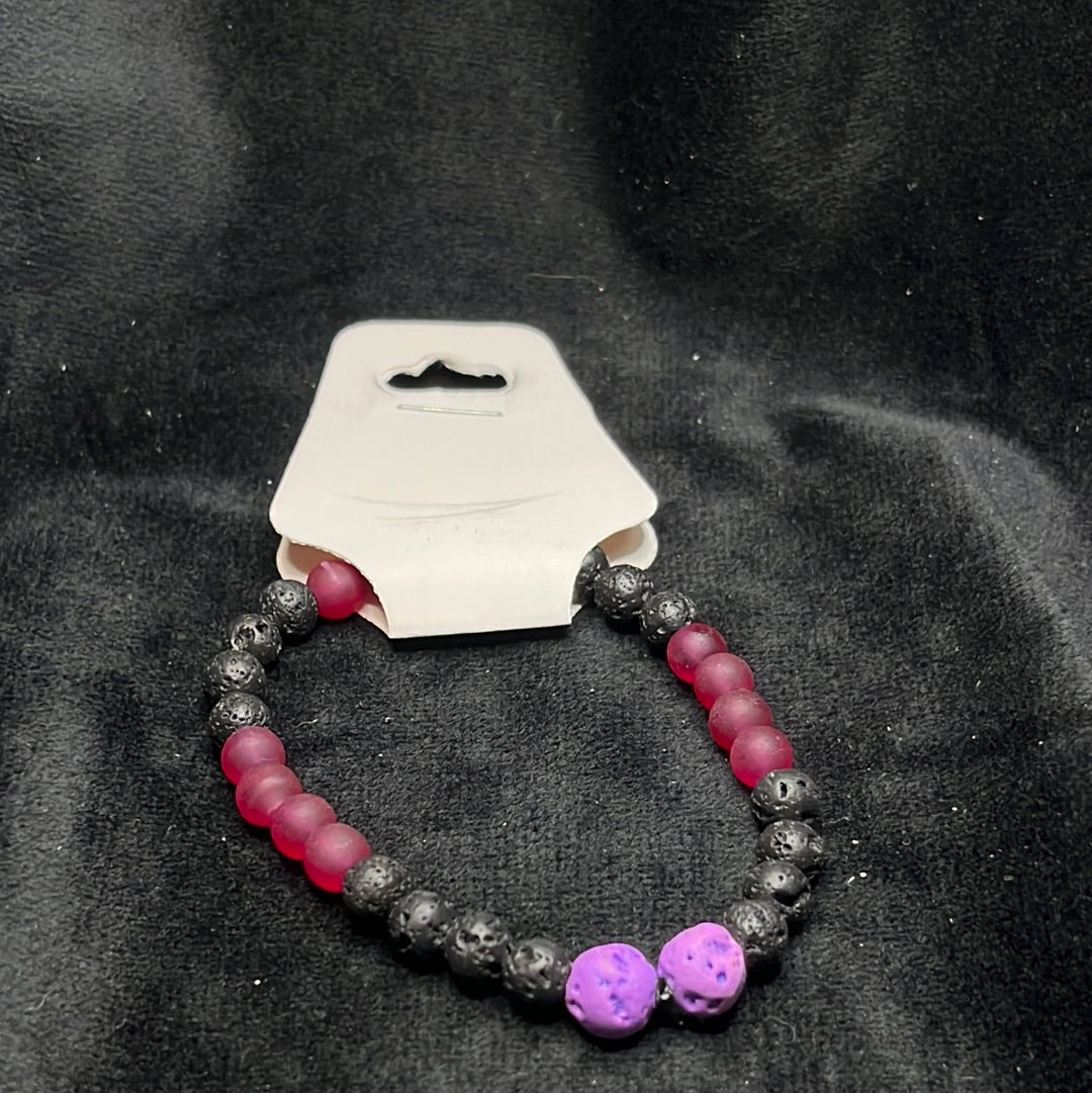 Stretch Bracelets with Lava beads