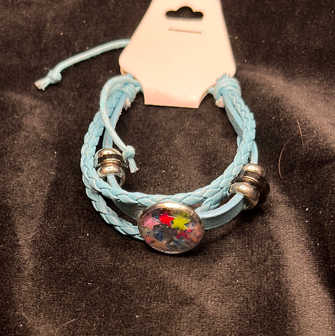 Leather Bracelets with Sparkly Bezels