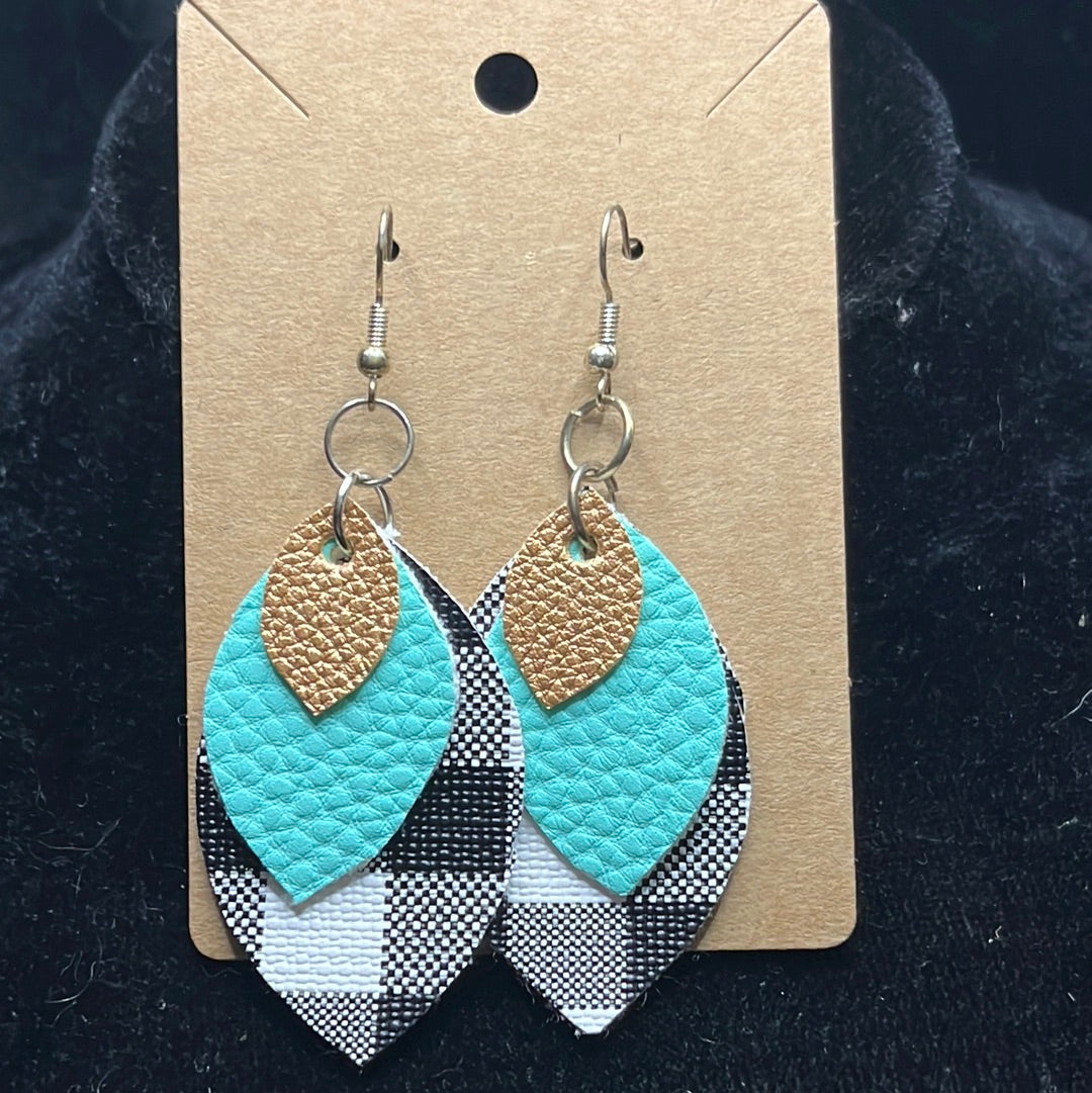 Leather worked earrings