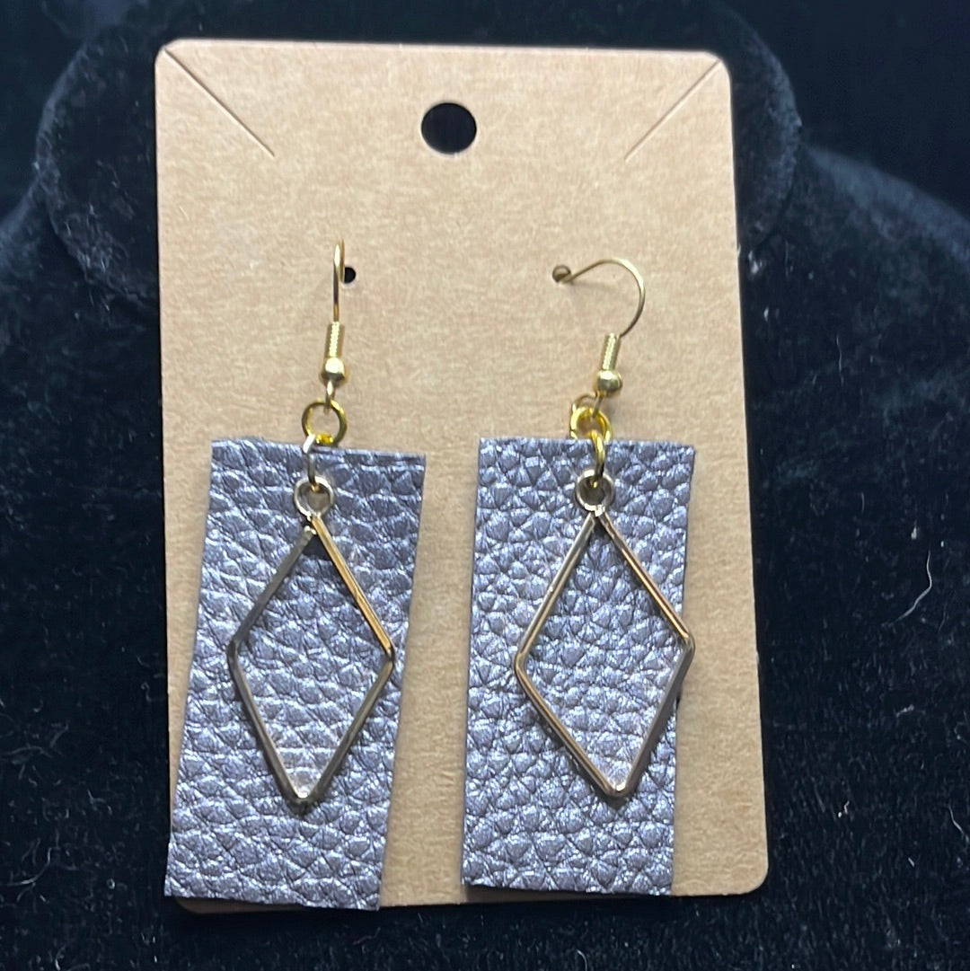 Leather worked earrings