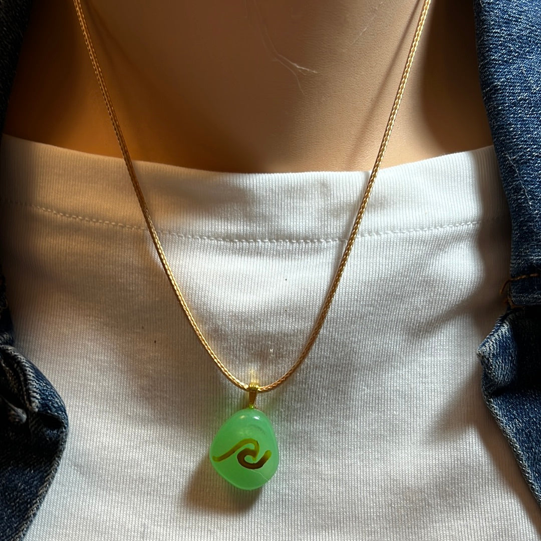 Leather Cord with Glowing Stone