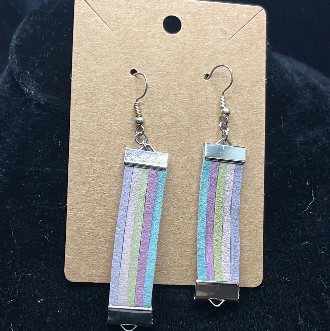 Leather worked earrings