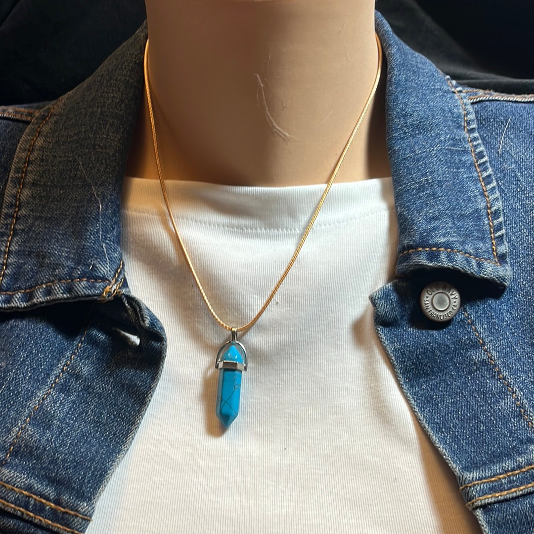 Tan Leather Cord Crystal Necklaces