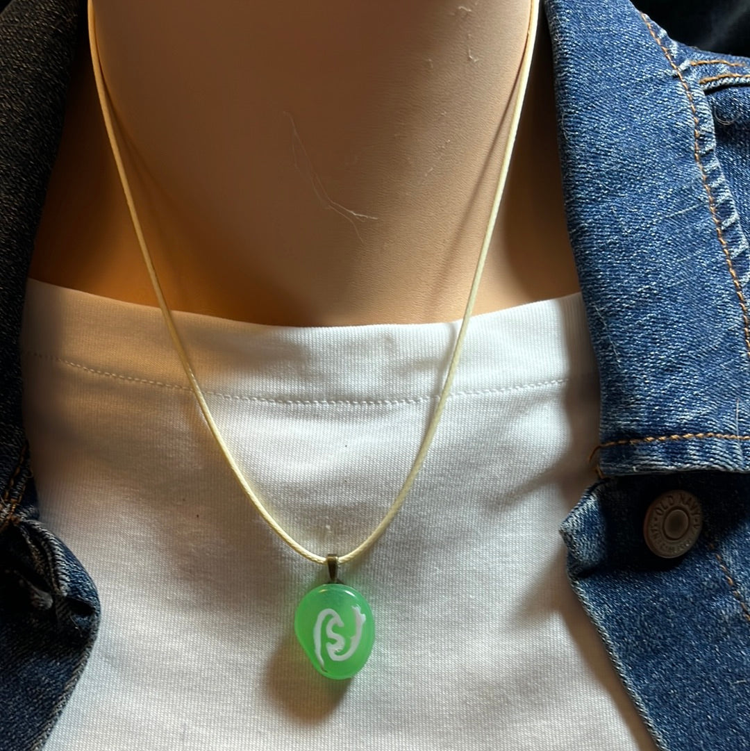 Leather Cord with Glowing Stone