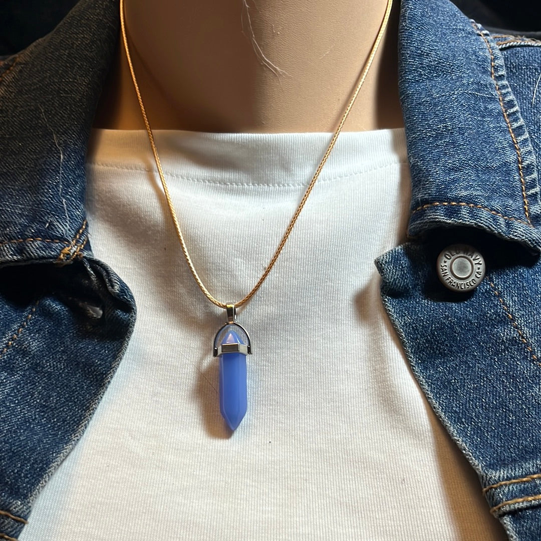 Tan Leather Cord Crystal Necklaces