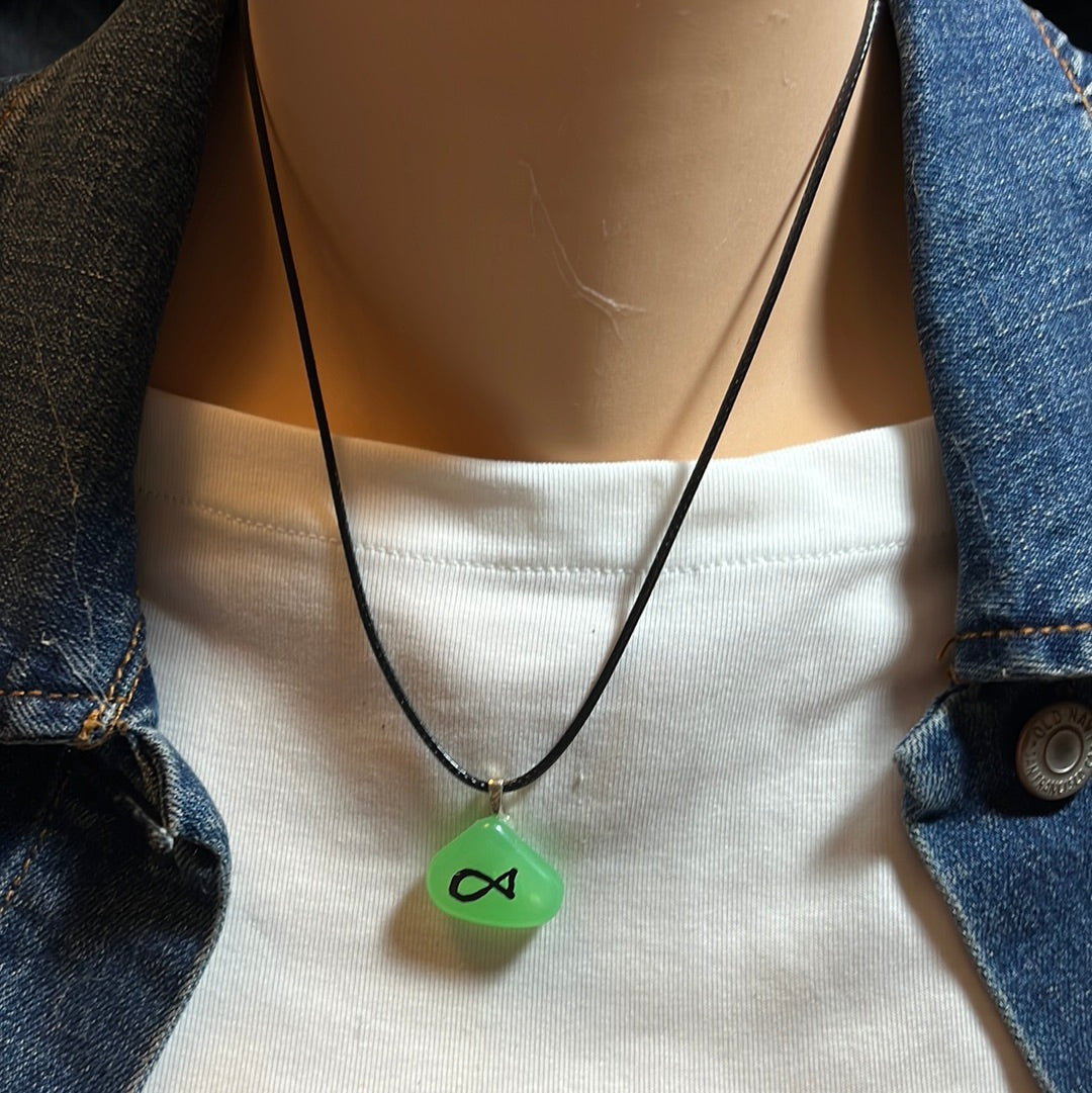 Leather Cord with Glowing Stone