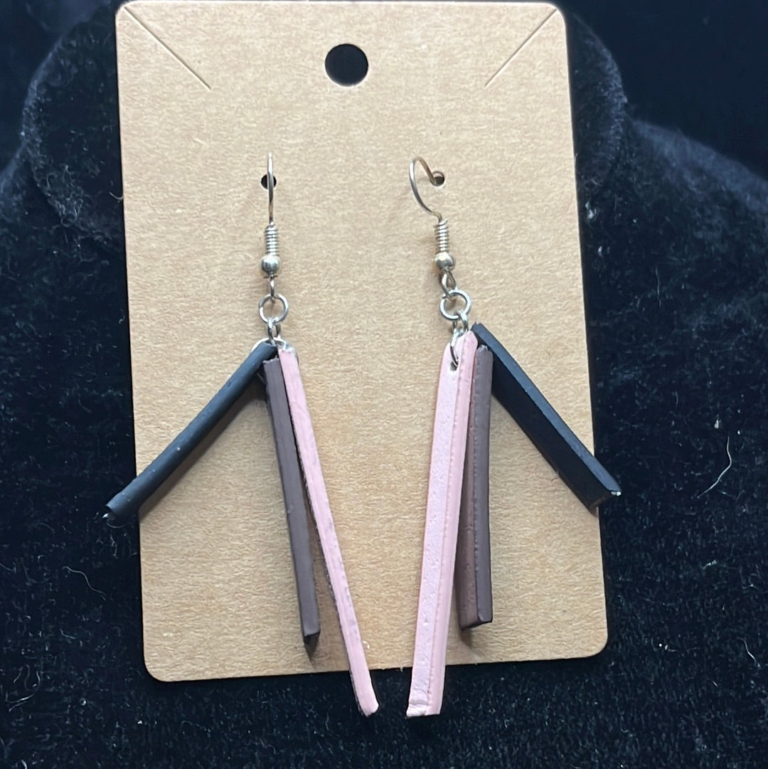 Leather worked earrings