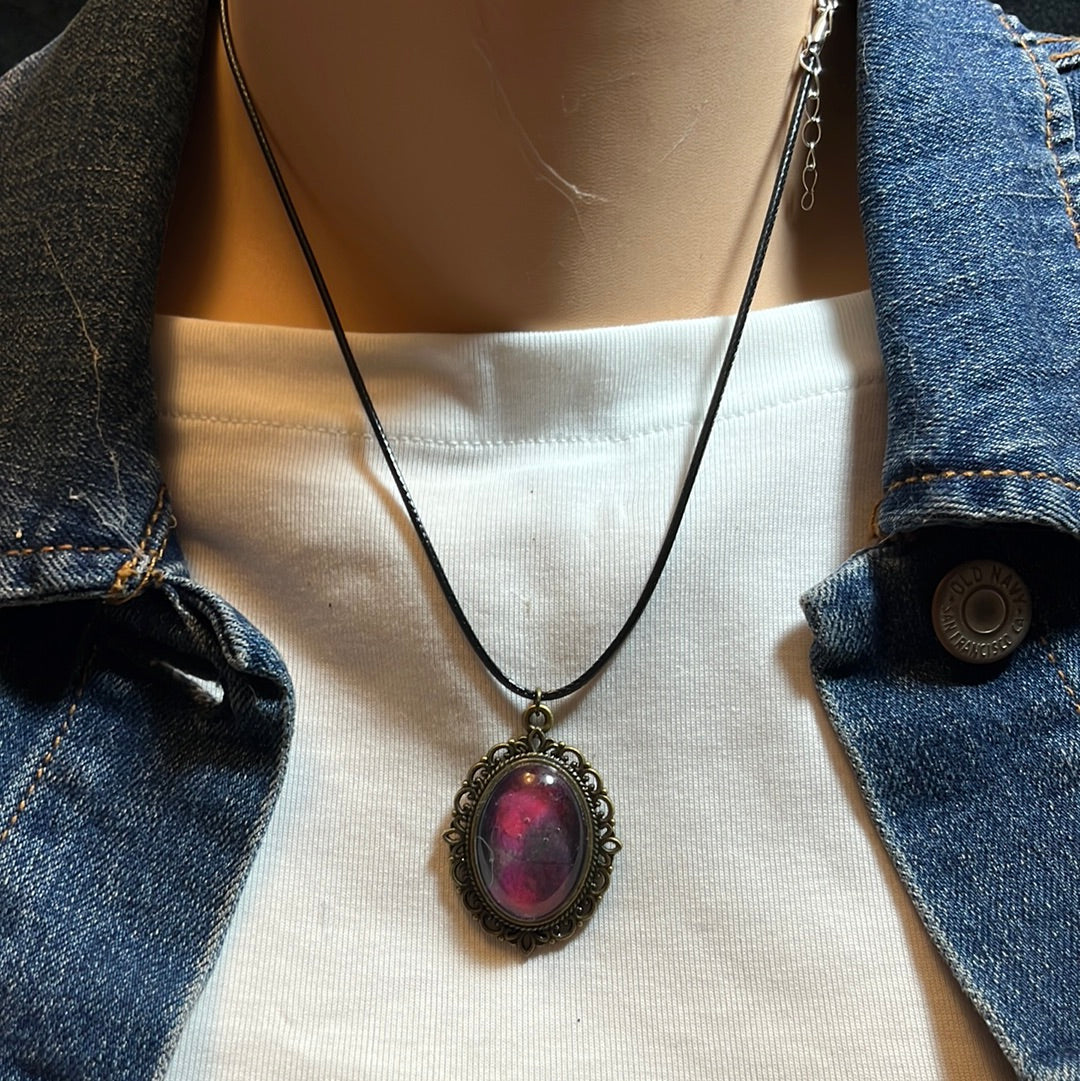 Galaxy Necklaces with leather cord