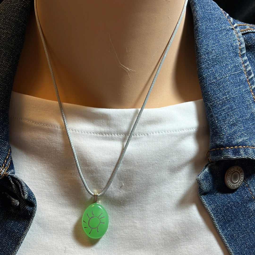 Leather Cord with Glowing Stone