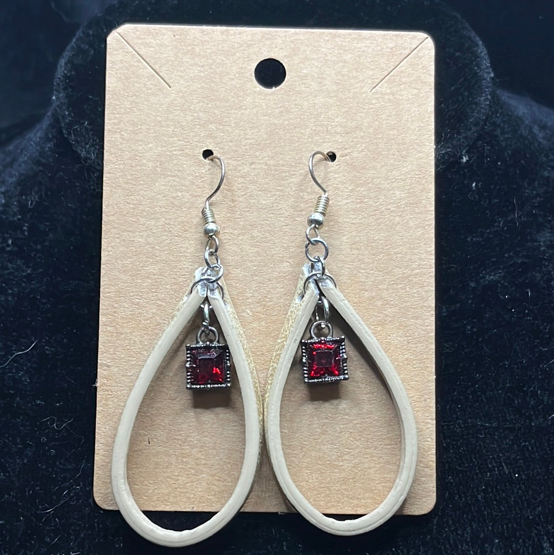 Leather worked earrings