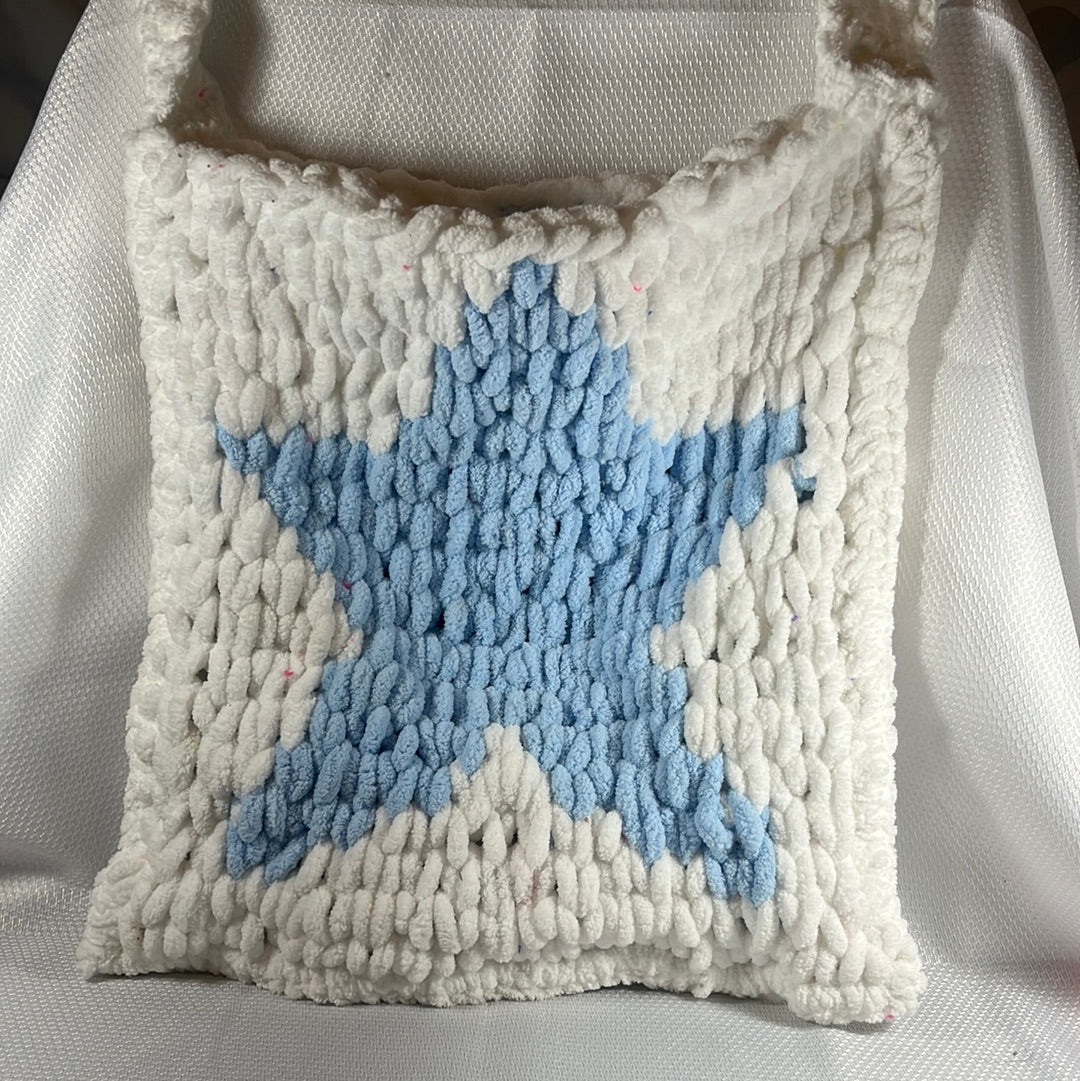 Crocheted emoji bags