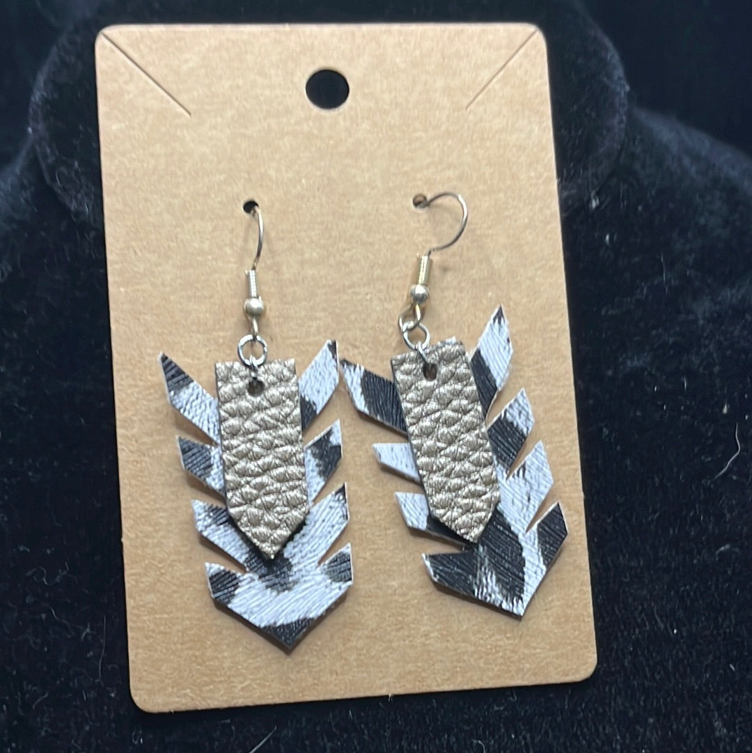 Leather worked earrings