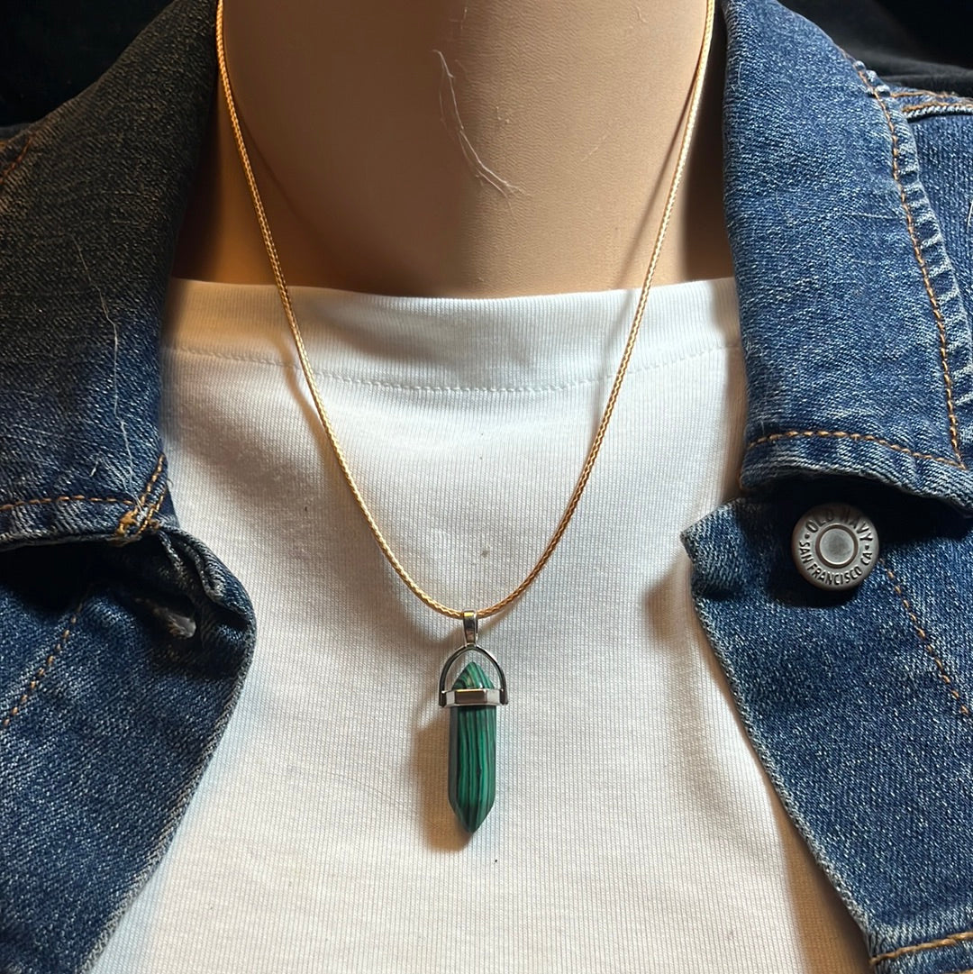 Tan Leather Cord Crystal Necklaces