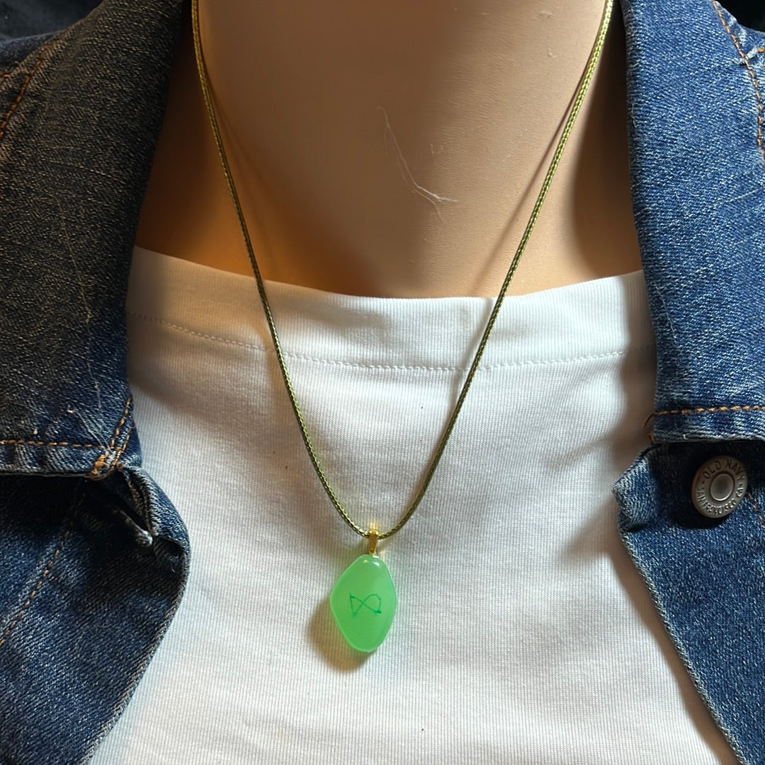 Leather Cord with Glowing Stone