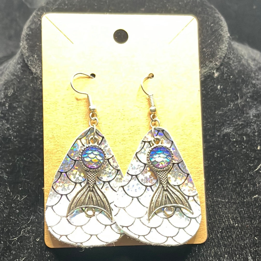 Leather worked earrings