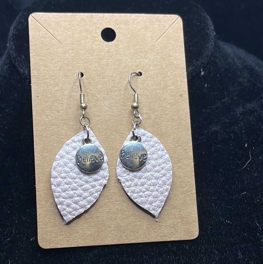 Leather worked earrings
