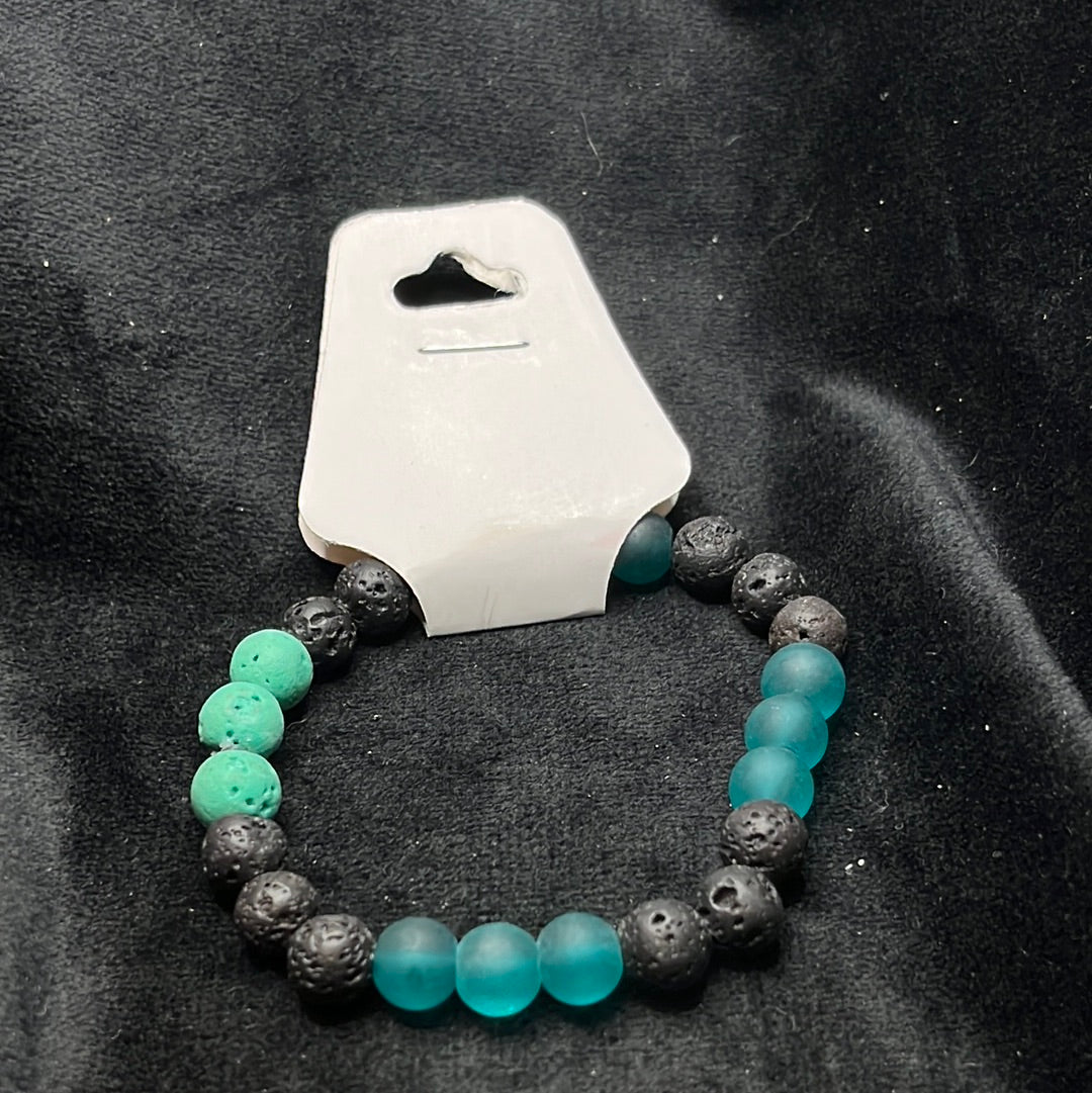 Stretch Bracelets with Lava beads