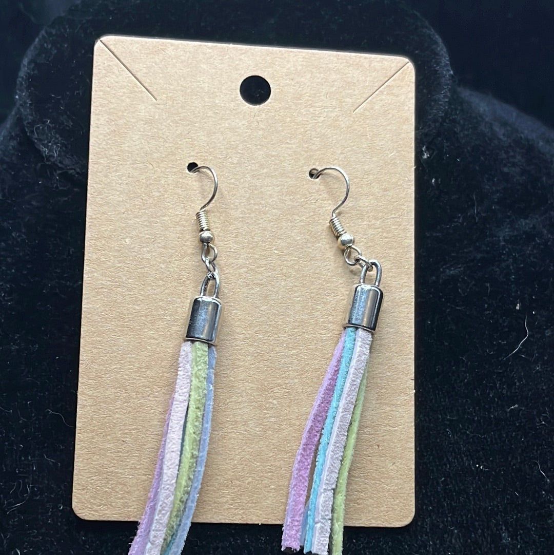 Leather worked earrings