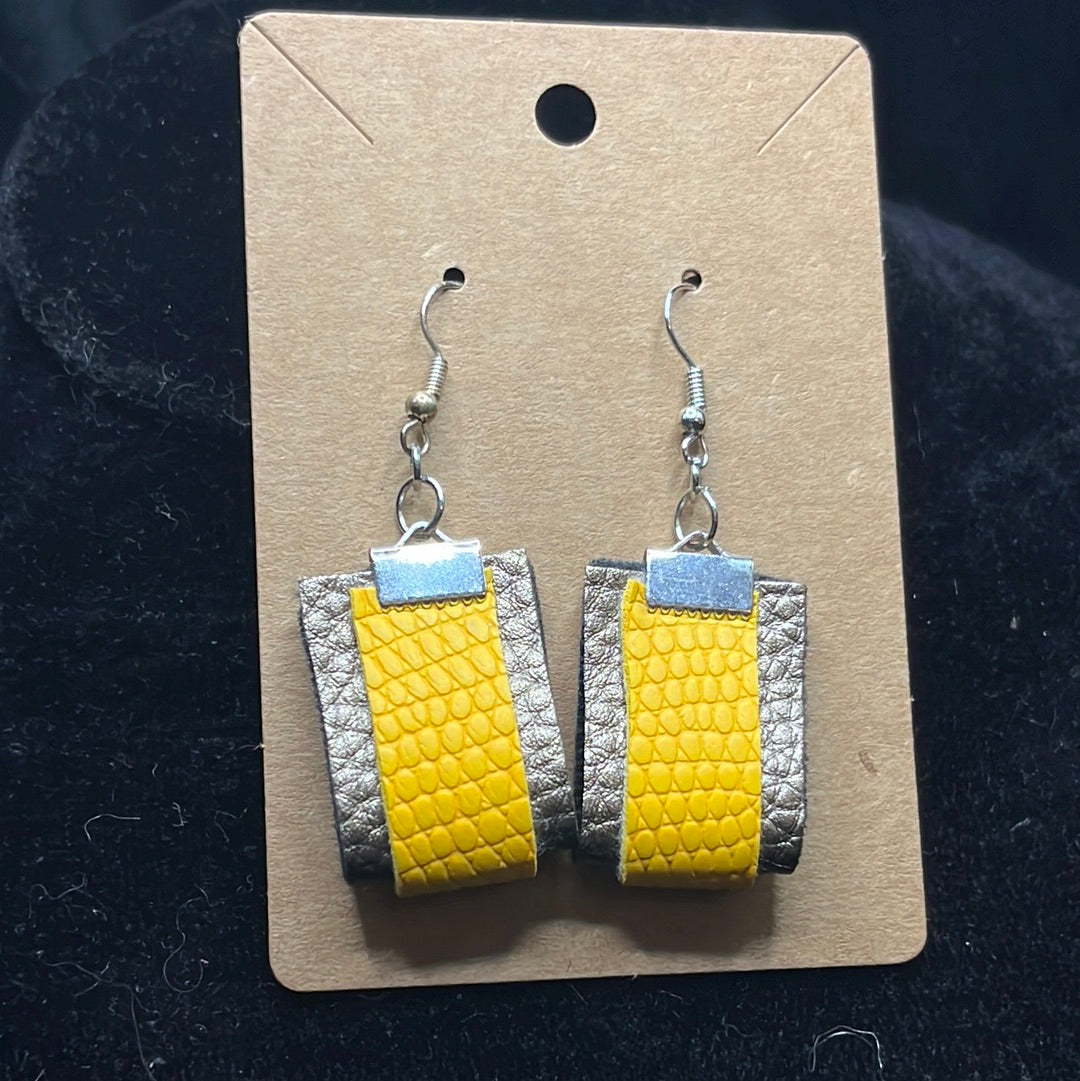 Leather worked earrings