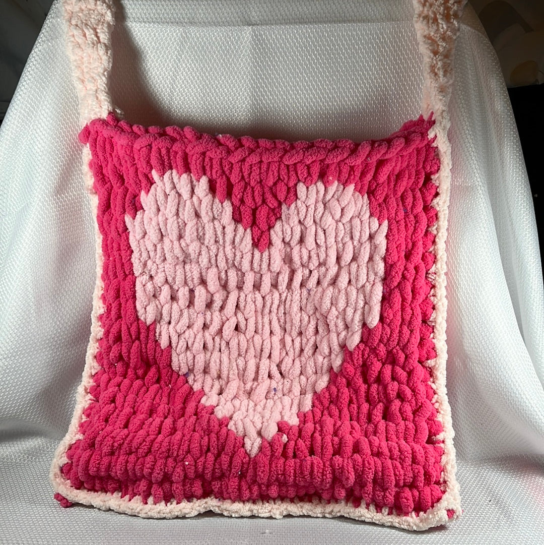 Crocheted emoji bags