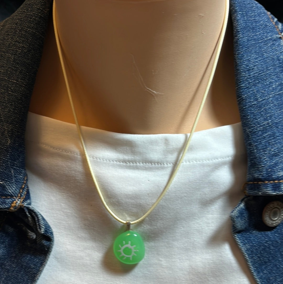 Leather Cord with Glowing Stone